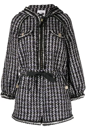 Edward Achour Paris Tweed-Jumpsuit mit Kapuze