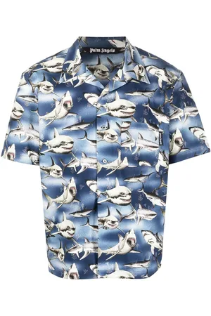 Palm Angels Bowlinghemd mit Hai-Print