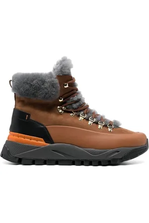 santoni Schnürstiefel mit Shearling-Futter