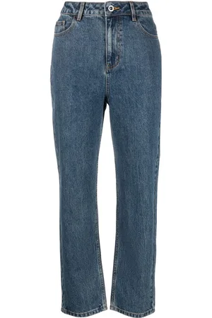 Self-Portrait Halbhohe Straight-Leg-Jeans