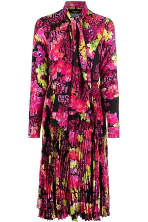 VERSACE Midikleid mit Blumen-Print