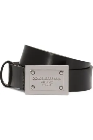 Dolce & Gabbana Engraved-logo leather belt