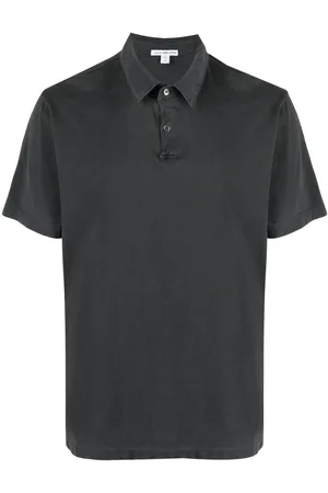 James Perse Jersey-Poloshirt mit Wildlederoptik