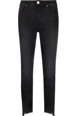 Pinko Damen Stretch Jeans - Frayed-hem skinny jeans