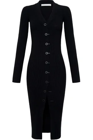 DION LEE Geripptes Strickkleid