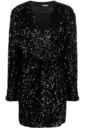 ROTATE Gewickeltes Minikleid mit Pailletten