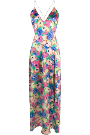 ROTATE Maxikleid mit Blumen-Print