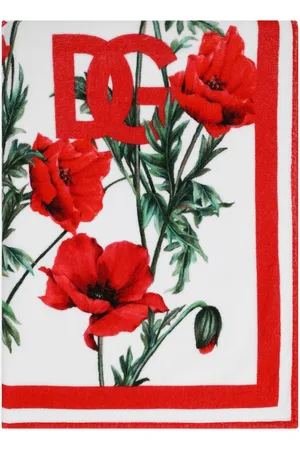 Dolce & Gabbana Badetuch mit Mohn-Print