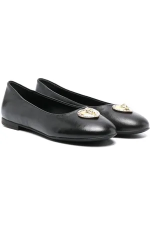VERSACE Heart Medusa crystal-embellished ballerina shoes