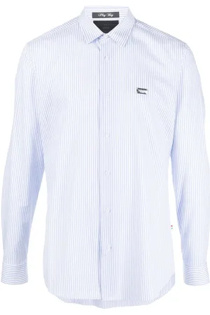 Philipp Plein Gestreiftes Hemd mit Print