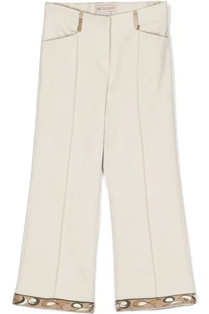PUCCI Junior Printed-trim wide-leg trousers