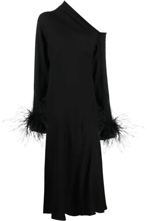 16Arlington Asymmetrisches Kleid mit Federn