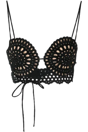 Stella McCartney Cropped-Top mit Lochstickerei