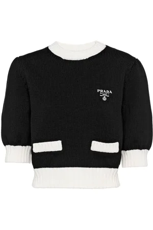 Prada Cropped-Pullover mit Logo-Stickerei