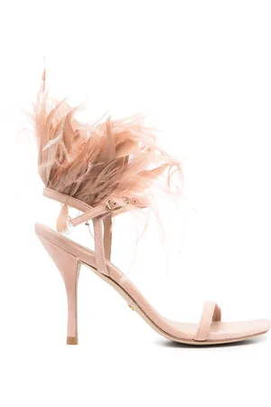Stuart Weitzman Plume Sandalen mit Federn 100mm