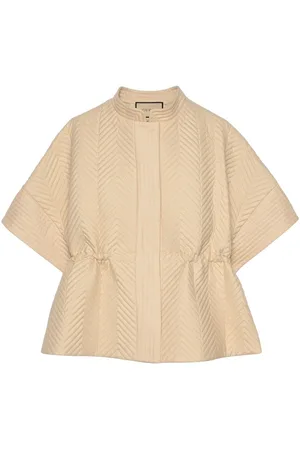 Gucci Damen Crop Jacken - Chevron-quilted crop-sleeve jacket