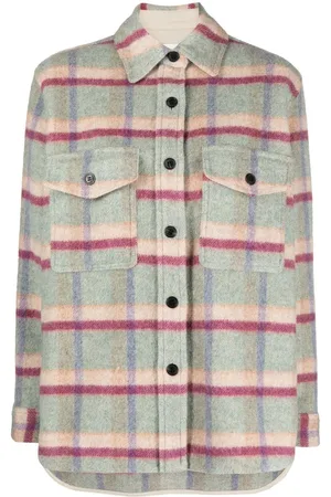 Marant Etoile Checkered fleece shirt jacket