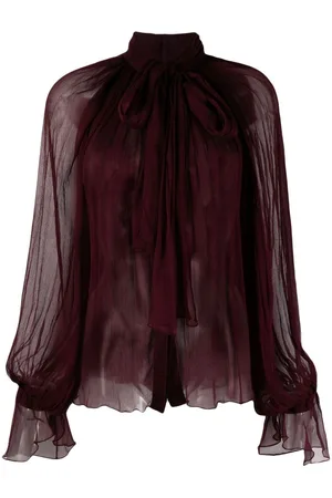 Atu Body Couture Transparente Bluse mit Schleife