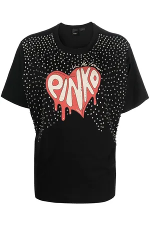 Pinko Crystal-embellished logo-print T-shirt