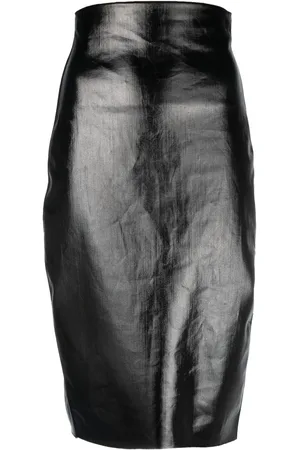 Rick Owens Damen Röcke - High-waisted wax-coated skirt