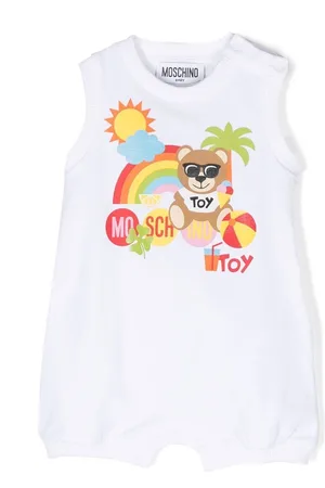 Moschino Ärmelloser Strampler mit Logo-Print