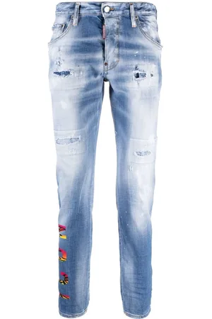 Dsquared2 Slim-Fit-Jeans mit "Icon"-Print