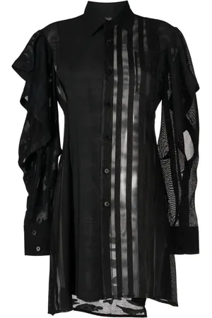 Feng Chen Wang Hemdkleid im Patchwork-Look