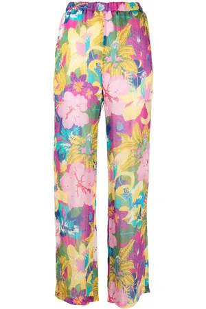 Msgm Weite Hose mit Blumen-Print