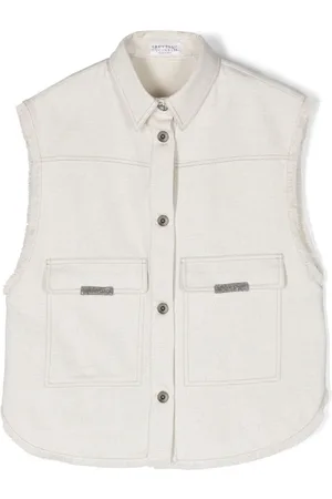 Brunello Cucinelli Jeansjacke mit Perlendetail