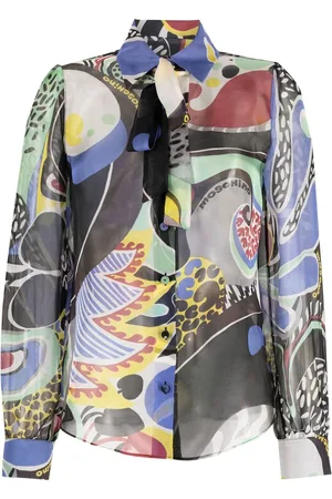 Moschino Schluppenbluse mit abstraktem Muster