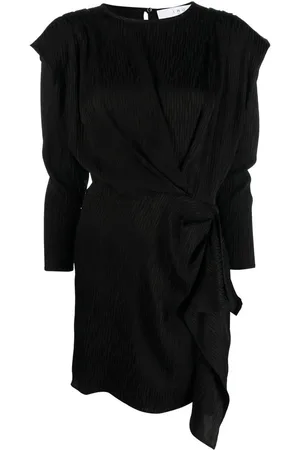 IRO Drapiertes Kleid mit langen Ärmeln