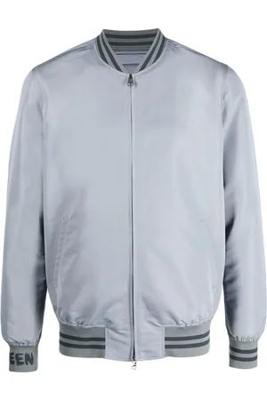 Alexander McQueen Bomberjacke aus Seide mit Logo-Print