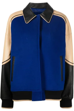 GOEN.J Bomberjacke mit Kunstlederbesatz