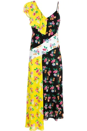 Msgm Asymmetrisches Kleid mit Blumen-Print