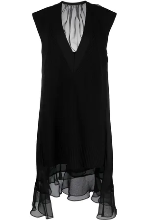 SACAI Midikleid mit Sheer-Effekt