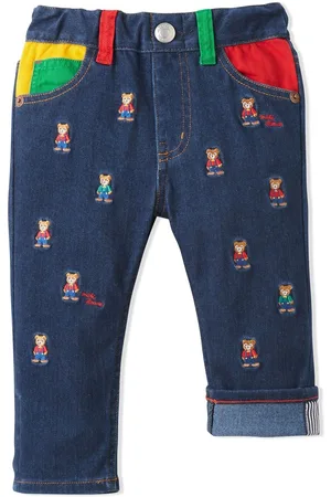 Miki House Gerade Jeans mit Teddy-Stickerei
