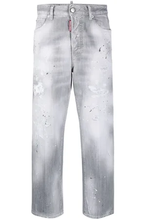Dsquared2 Paint-splatter cropped jeans