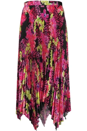 VERSACE Faltenrock mit Blumen-Print
