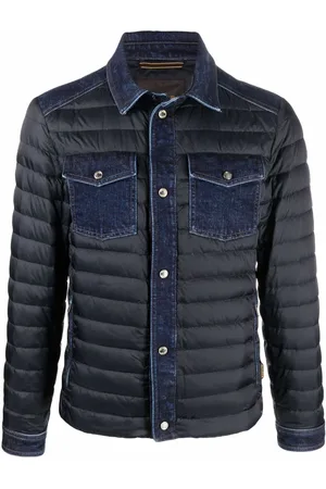 MOORER Gefütterte Jacke mit Jeansdetail