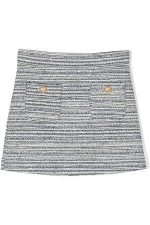 Balmain Tweed-Minirock mit aufgesetzten Taschen