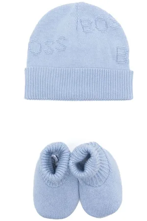 HUGO BOSS Intarsia-knit logo hat set