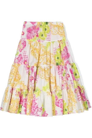 VERSACE Faltenrock mit Blumen-Print