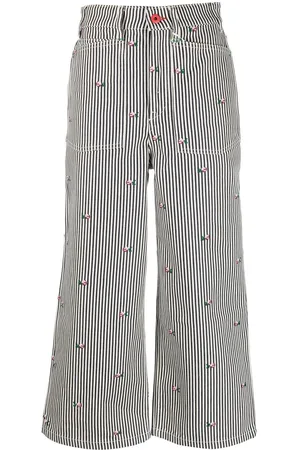 Kenzo Cropped-Jeans mit Blumenstickerei