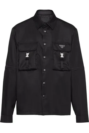 Prada Re-Nylon Hemd mit Triangel-Logo