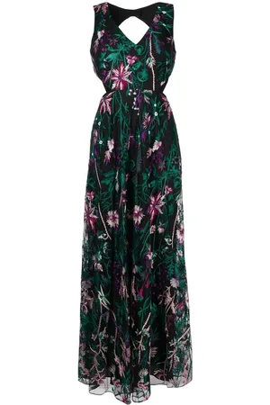 Marchesa Notte Besticktes Abendkleid mit Cut-Outs