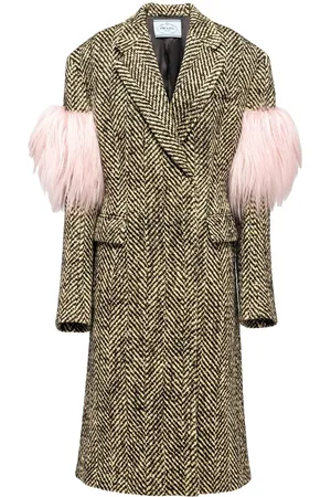 Prada Doppelreihiger Shearling-Mantel