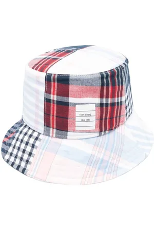 Thom Browne Karierter Fischerhut mit Logo-Patch