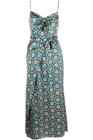 SALONI Midikleid aus Seide mit Blumen-Print