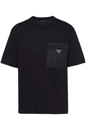 Prada T-Shirt mit Einsatz aus Re-Nylon