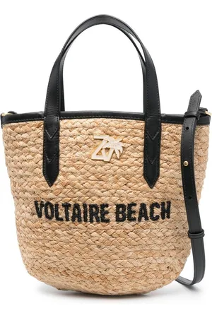 Zadig & Voltaire Damen Strandtaschen - Embroidered-logo raffia beach bag
